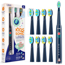 Lade das Bild in den Galerie-Viewer, Seago elektrische Zahnbürste Kinder mit extra weiche Borsten und 5 persönliche Modi, 8 Ersatzköpfe, Smart Timer, wiederaufladbare Zahnbürste Kinder (Rosa)