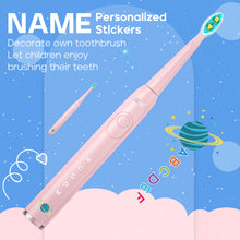 Lade das Bild in den Galerie-Viewer, Seago elektrische Zahnbürste Kinder mit extra weiche Borsten und 5 persönliche Modi, 8 Ersatzköpfe, Smart Timer, wiederaufladbare Zahnbürste Kinder (Rosa)