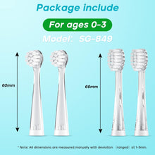 Lade das Bild in den Galerie-Viewer, Seago Zahnbürsten Ersatzköpfe für elektrisch Zahnbürste Kinder SG-513/SG-977/SG-2139 (Gray)