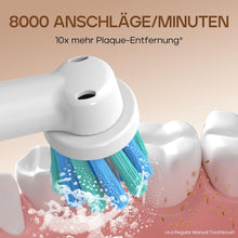 Lade das Bild in den Galerie-Viewer, Seago Elektrische Zahnbürste mit 8 Runder Aufsteckbürsten, Rotierende Zahnbürste mit 5 Putzmodi, Elektrische Schallzahnbürste Zahnaufhellung in 14 Tagen, für Erwachsene Kinder(Schwarz)