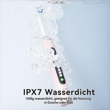 Lade das Bild in den Galerie-Viewer, Seago Rotierende Elektrische Zahnbürste mit 8 Aufsteckbürsten, 5 Putzmodi für Zahnpflege, Extra großes Display, Reiseetui, Anzeige bei niedrigem Akkustand, Langanhaltender lithium-ionen akku, Rosa