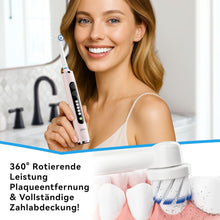 Lade das Bild in den Galerie-Viewer, Seago Rotierende Elektrische Zahnbürste mit 8 Aufsteckbürsten, 5 Putzmodi für Zahnpflege, Extra großes Display, Reiseetui, Anzeige bei niedrigem Akkustand, Langanhaltender lithium-ionen akku, Rosa