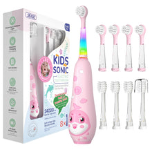 Lade das Bild in den Galerie-Viewer, SEAGO Kids Electric Toothbrushes Rechargeable, Toddler Electric Toothbrush with Magnetic Charging, LED Observing Light, 8 Toothbrush Heads for Ages 2-4 -6 Boys Girls (Blue)