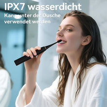 Lade das Bild in den Galerie-Viewer, Seago Elektrische Zahnbürste mit Drucksensor, Ultraschallzahnbürsten und Zahnbürstenhalter, 2-Min-Timer, 5 Modi, 8 Bürstenköpfen, USB-C-Schnellladung, Aufhellung Der Zähne In 7 Tage, SG-2782(Schwarz)