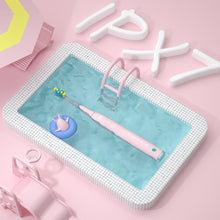 Lade das Bild in den Galerie-Viewer, Seago elektrische Zahnbürste Kinder mit extra weiche Borsten und 5 persönliche Modi, 8 Ersatzköpfe, Smart Timer, wiederaufladbare Zahnbürste Kinder (Rosa)