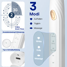 Lade das Bild in den Galerie-Viewer, Seago Elektrische Zahnbürste mit 10 Zahnbürstenköpfen, Reisezahnbürste mit Reiseetui & Zahnbürstenhalter, intelligente Zahnbürste mit Timer – für Erwachsene, Jungen und Mädchen SG2316