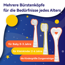 Lade das Bild in den Galerie-Viewer, Seago Elektrische Zahnbürste Kinder ab 1 Jahr, Schallzahnbürste Kinder mit LED-Lichtern und DIY-Aufklebern, 8 Weiche BPA-freie Bürstenköpfe, Kinderzahnbürste für Baby 0 bis 3 Kleinkind, SG-2159