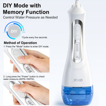 Load image into Gallery viewer, Seago Munddusche für den Zahnstrahl, tragbar, professionell, DIY Modi, IPX7 wasserdicht, 5 Düsen, USB, wiederaufladbar, Zahnstrahl für Zuhause und Reisen
