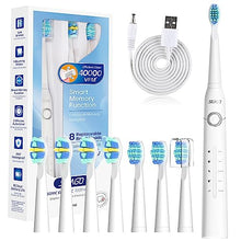 Load image into Gallery viewer, Seago Electric Toothbrush, Rechargeable Power Toothbrush with 8 Brush Heads, 40,000 VPM, 5 Cleaning Modes with Teeth Whitening, 30 Days Battery Life - Ideal for Adults &amp; Kids, SG-958(Black)
