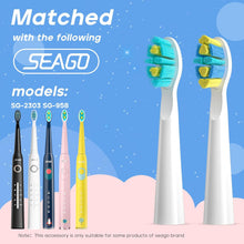Lade das Bild in den Galerie-Viewer, Seago Kids Electric Toothbrush Heads, Electric Toothbrushes Heads for SG2303/SG958, Brush Replacement Heads Pack of 4 (4pcs-White)
