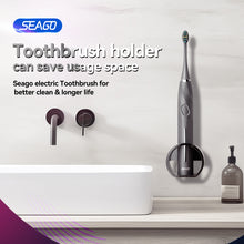 Load image into Gallery viewer, SEAGO Electric Toothbrush with 8 Soft Bristle Heads for Adults, Pressure Sensor, 5 Modes with 2 Minutes Build in Smart Timer, Rechargeable Travel Toothbrush with Brush Hold and Travel Case(Black)
