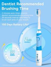 Load image into Gallery viewer, SEAGO Kids Electric Toothbrush with 2 Mins Brushing Timer and 4 Replacement Bursh Heads,Rainbow LED Light Make Brushing Fun, Pink Color Girls Battery Powered Toothbrush for 4-12 Years Old

