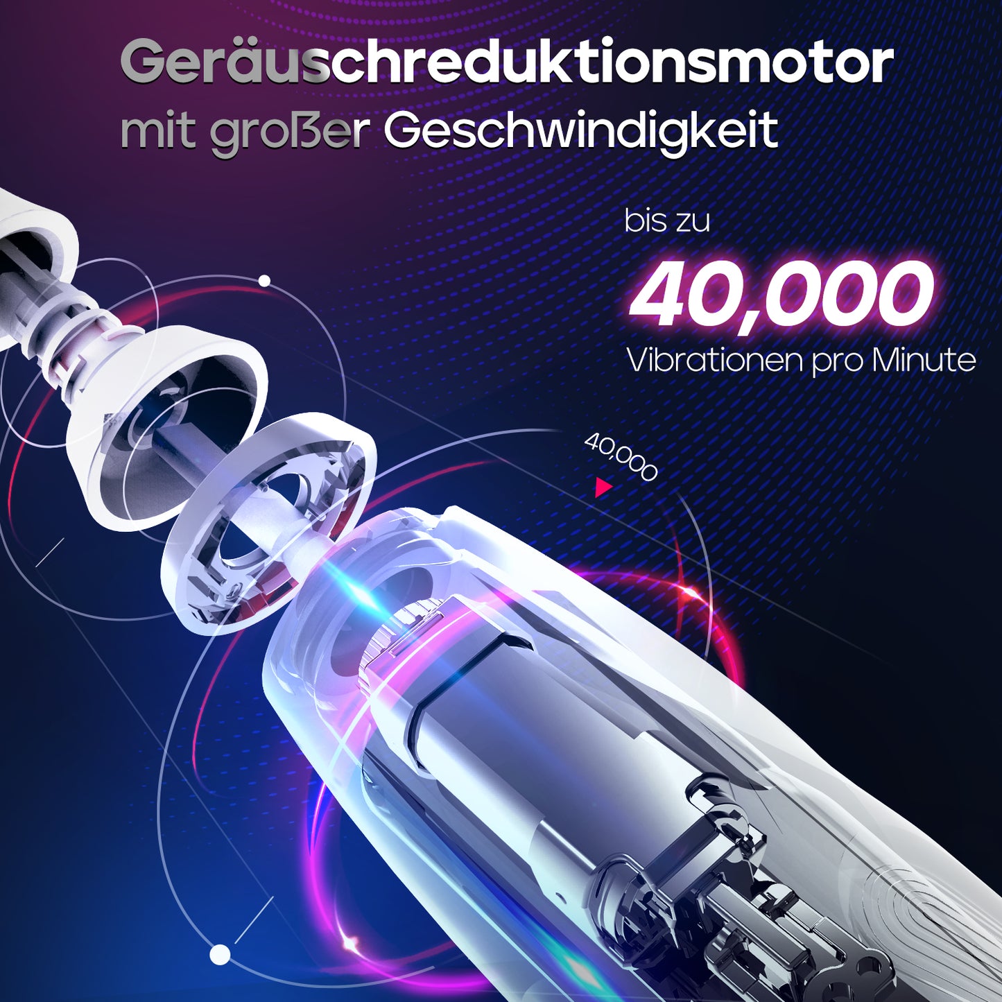 Seago  Elektrische Zahnbürste, Zahnbürste Elektrisch mit Drucksensor, 40000 VPM 8 Weiche Zbürstenköpfe 5 Modi, Schallzahnbürste mit Zahnbürste Halter, Reiseetui, für Erwachsene, SG-2752(Rosa)