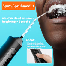 Load image into Gallery viewer, Munddusche Kabellos, SEAGO Tragbar Water Flosser Elektrische Zahnreiniger 5Modi &amp; 7Düsen, 300ML Wassertank Zahnzwischenraumreiniger Munddusche Testsieger IPX7 Wasserdicht Zahndusche für Reise &amp; Hause
