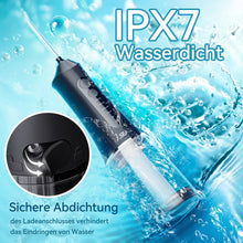 Load image into Gallery viewer, Munddusche Kabellos, SEAGO Tragbar Water Flosser Elektrische Zahnreiniger 5Modi &amp; 7Düsen, 300ML Wassertank Zahnzwischenraumreiniger Munddusche Testsieger IPX7 Wasserdicht Zahndusche für Reise &amp; Hause
